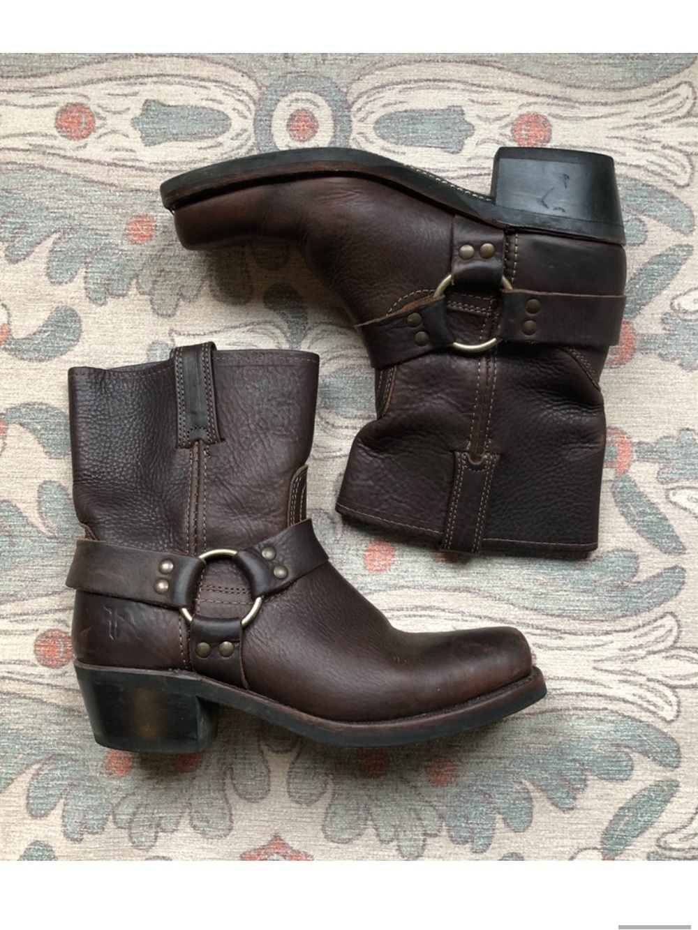 Frye Dark Brown Harness Boots